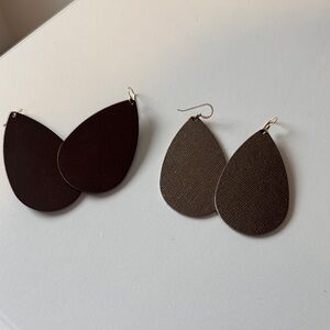 Nickel & Suede Bronze Leaf and Cocoa Teardrops Size M